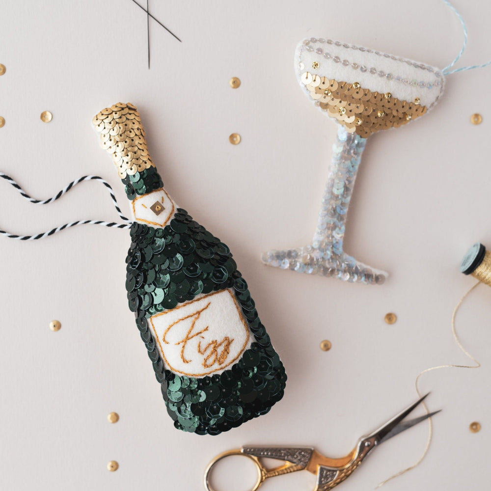 Fizz Champagne Sequin Ornament