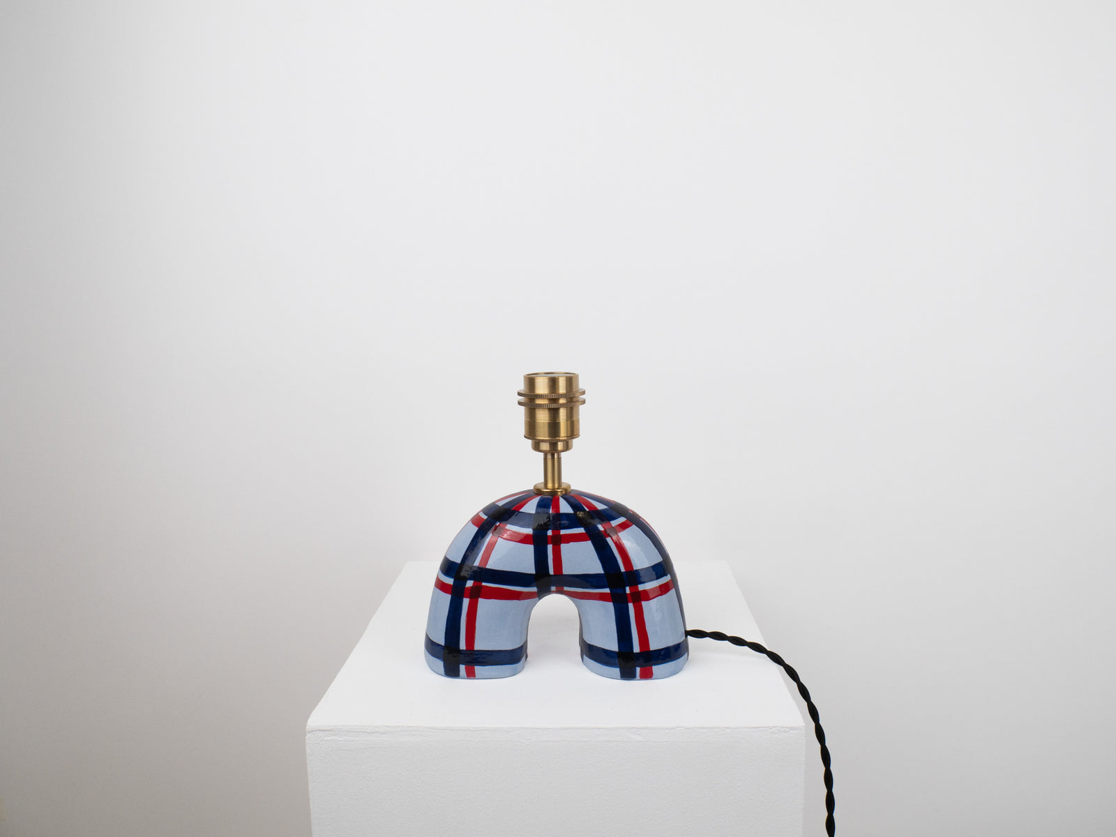 'Me' Table Lamp - Blue Gingham