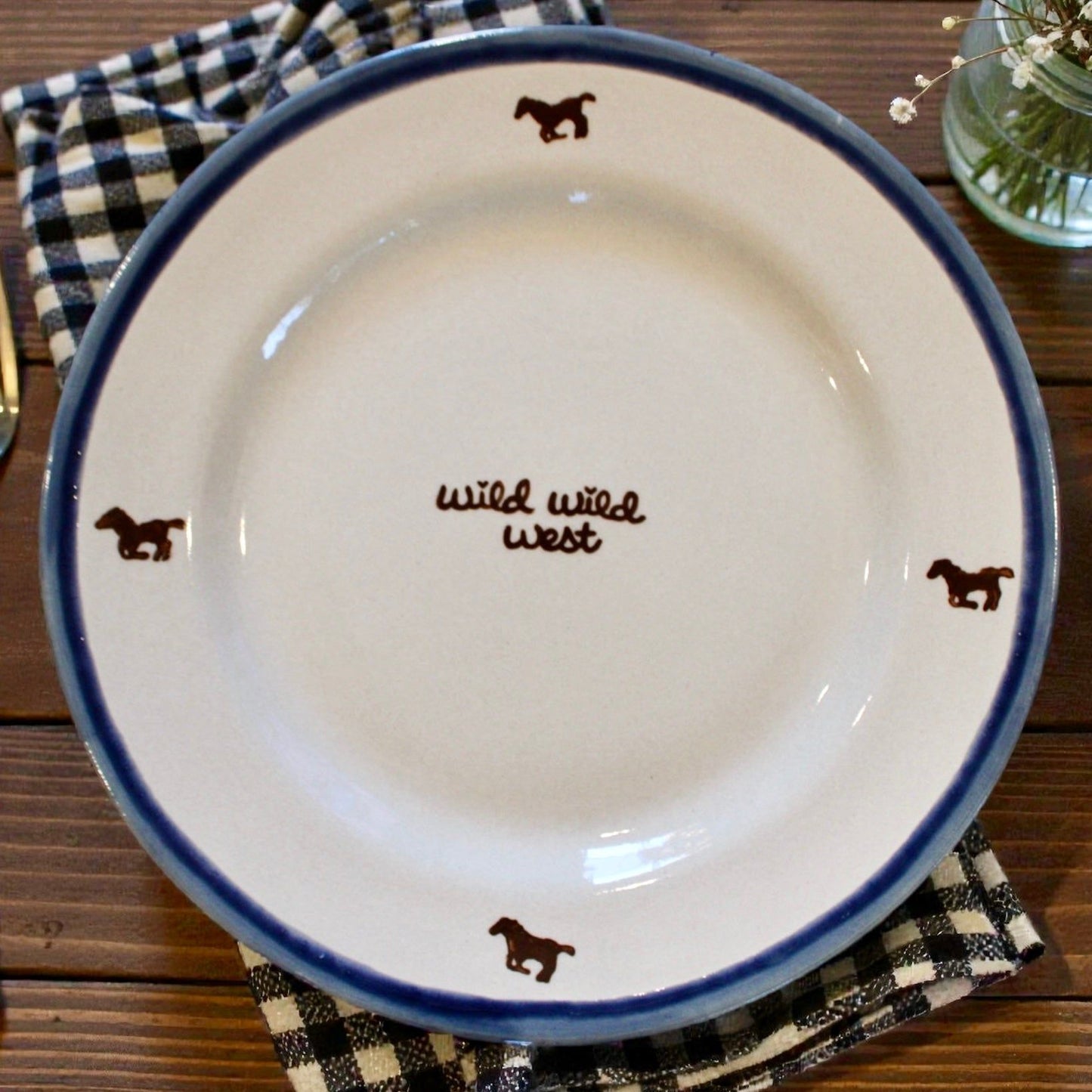 “wild wild west” Hand-painted Dinner Plate