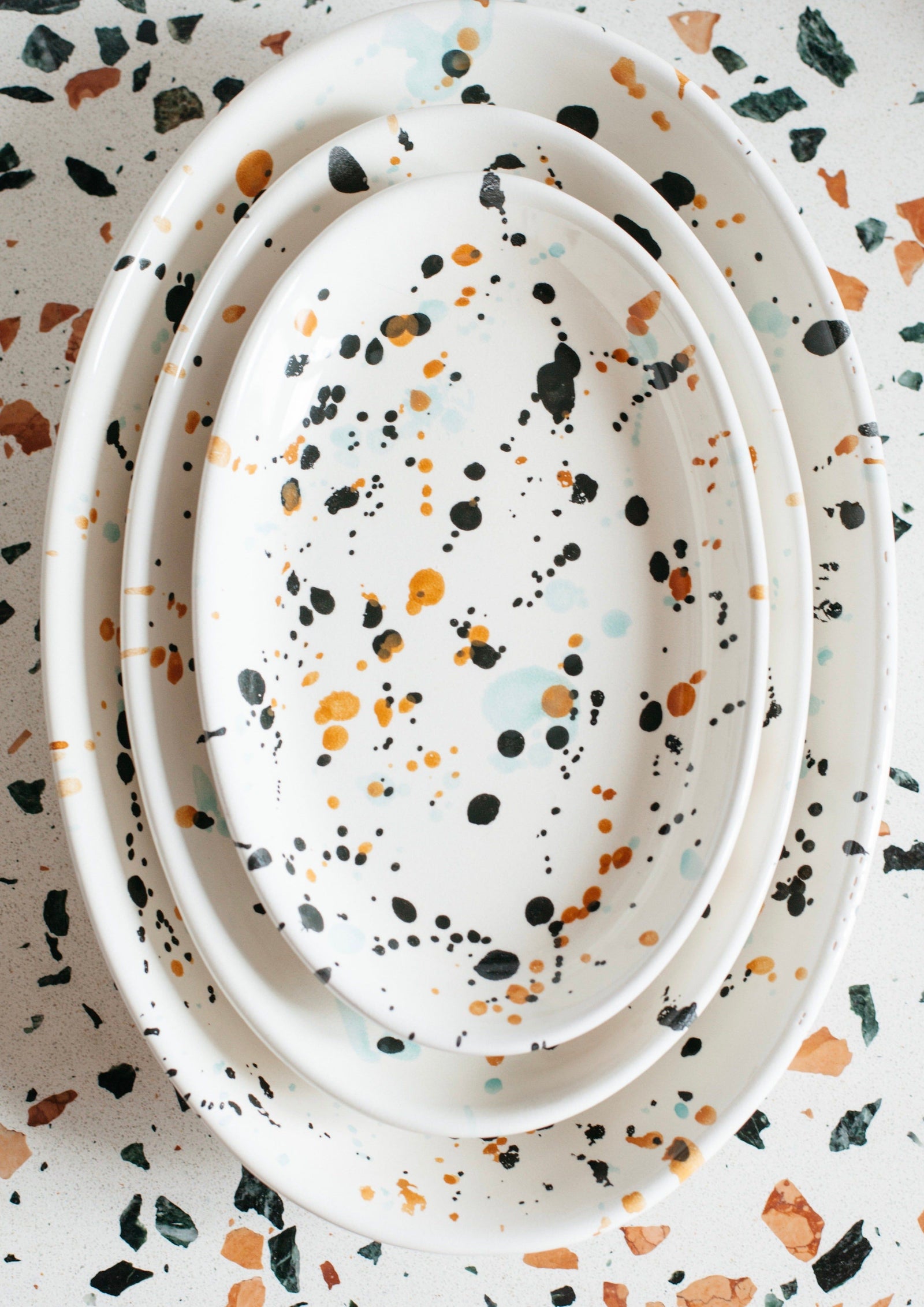 Emiko Davies 3 piece Splatterware Platter Set