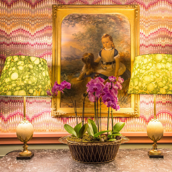 Wire basket Planter | Aubergine & Gold