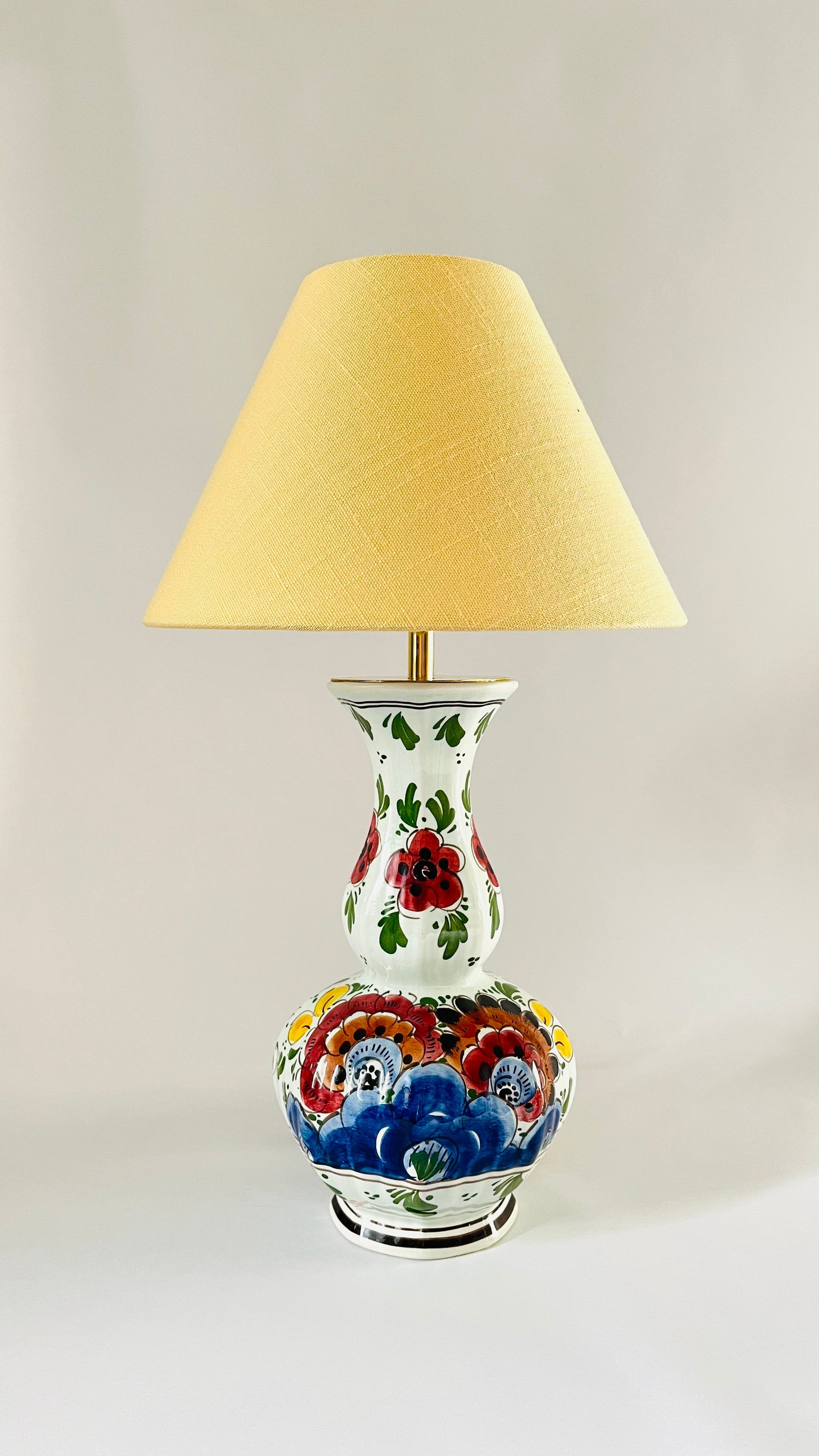 Antique Delft Polychrome Lamp