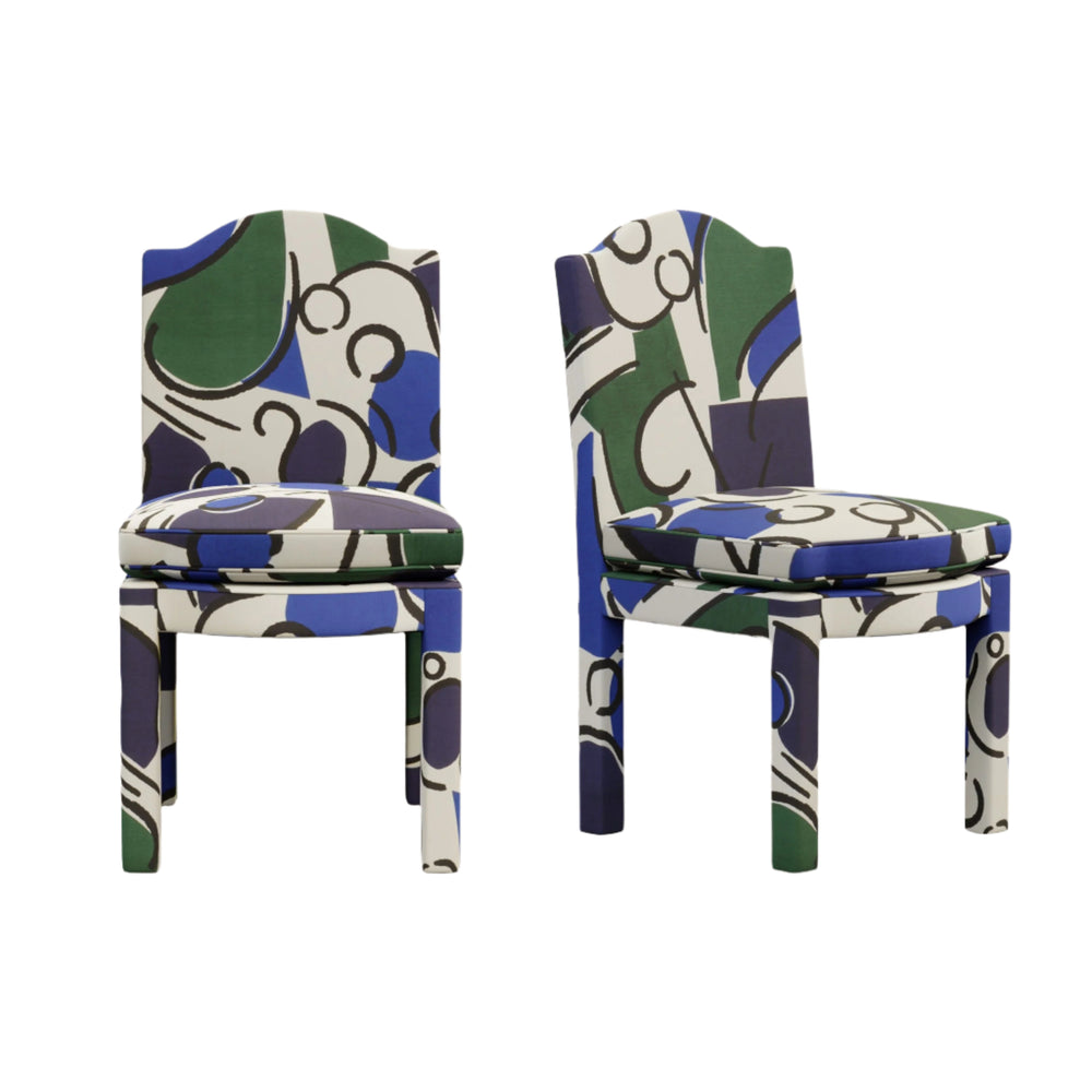 Pair of Leo Dining Chairs, Seaweed