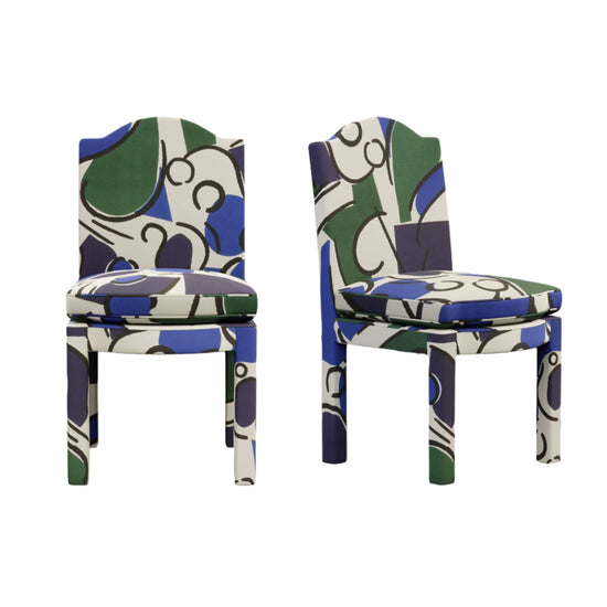 Pair of Leo Dining Chairs, Seaweed