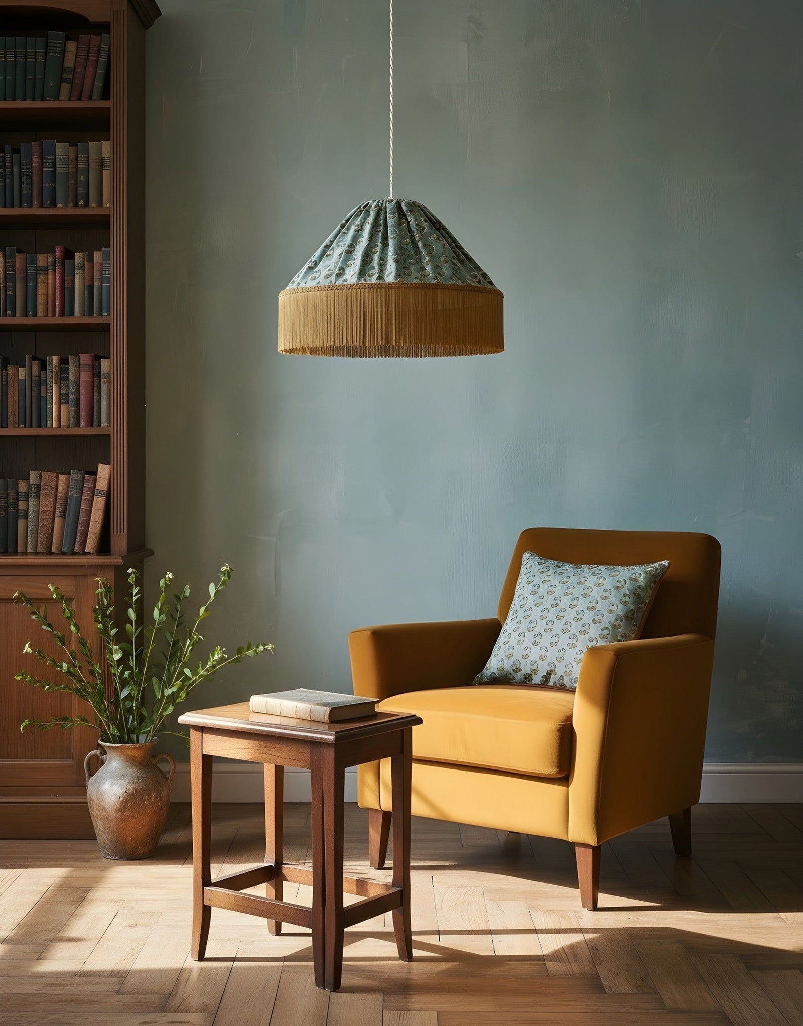 Conical Pendant Light Bella Printed “Bohemian Flora”