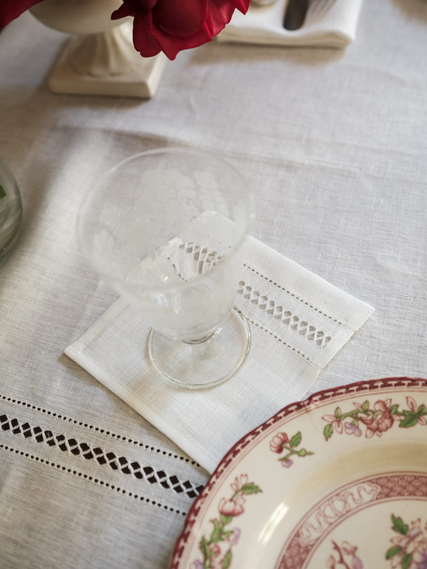 Set of 6 Diamond Stitch Square Cocktail Napkins