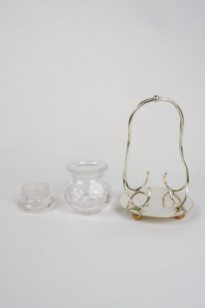 Glass and Silver Plate Preserve Jar