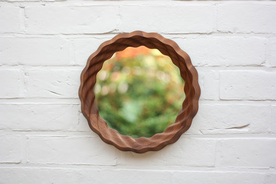 Kruller Porthole Mirror - Walnut