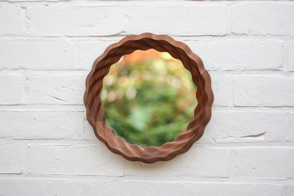 Kruller Porthole Mirror - Walnut