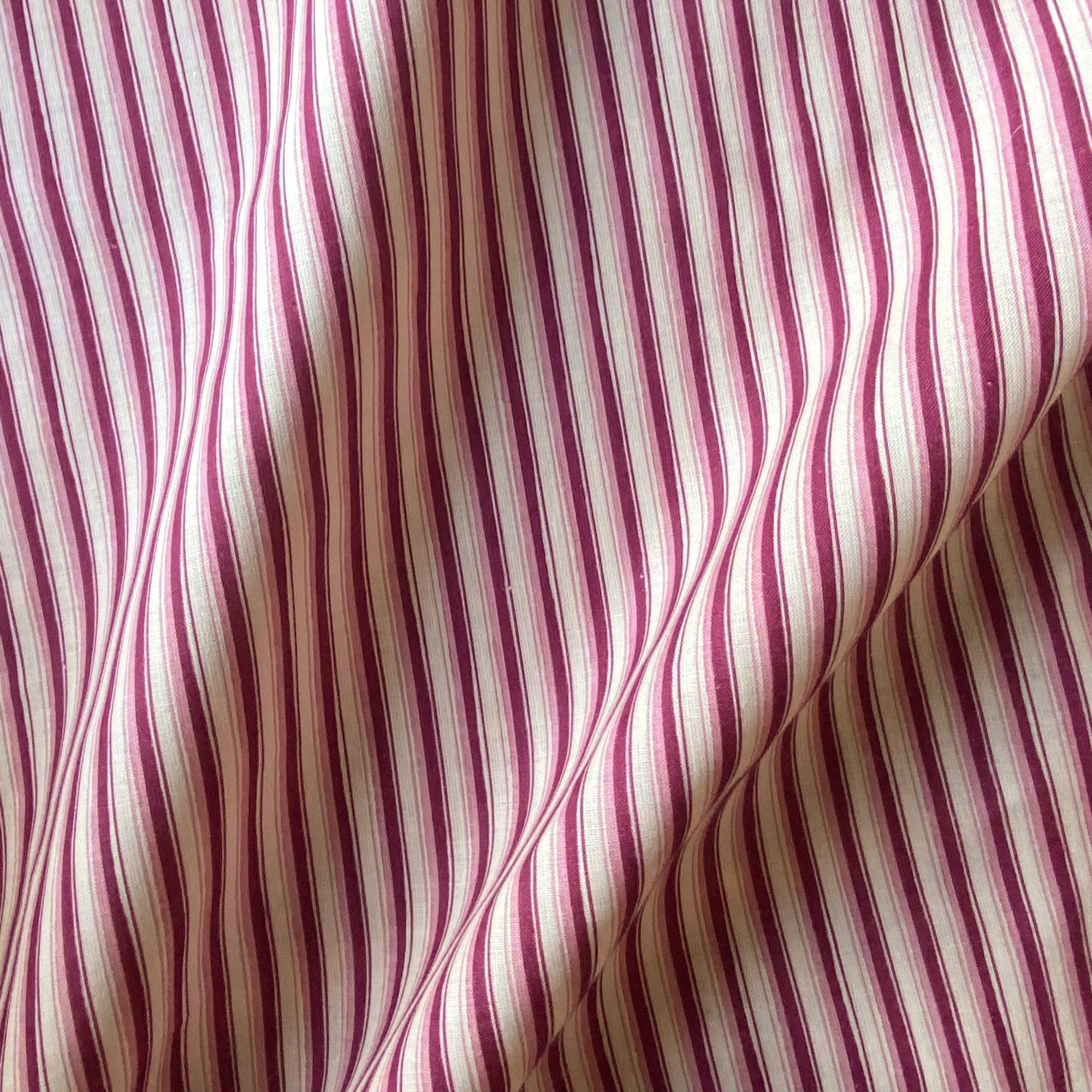 Modern Ticking Fabric - Raspberry