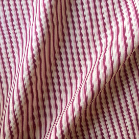 Modern Ticking Fabric - Raspberry