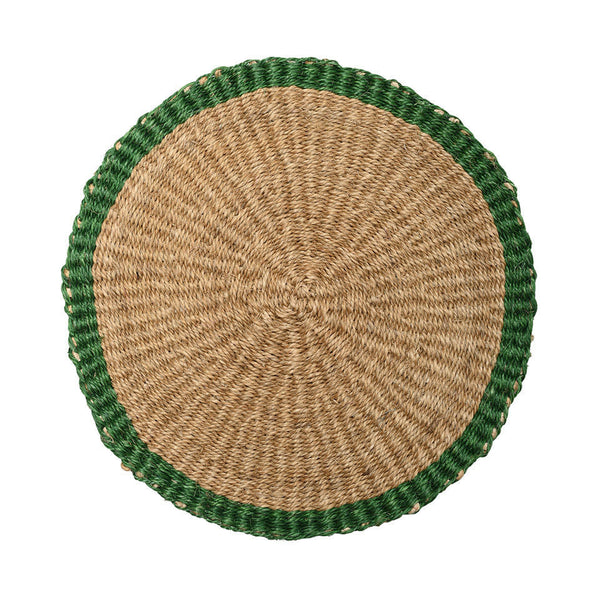 KAMARIA: Green Trim Woven Placemat
