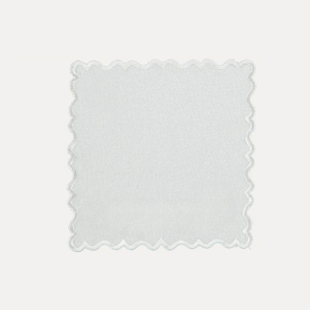 White Wavy Cocktail Napkin