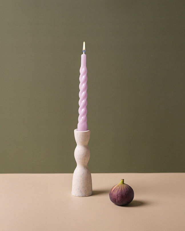 Wave Candleholder Low - Dark Green