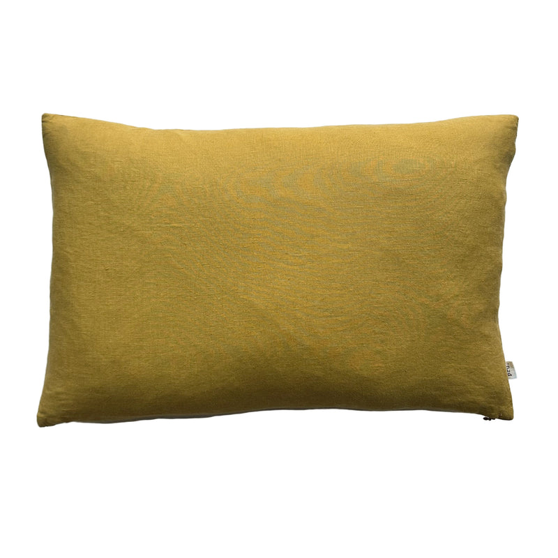 Miller Linen Cushion Ochre Lumbar - OEKO-TEX Certified