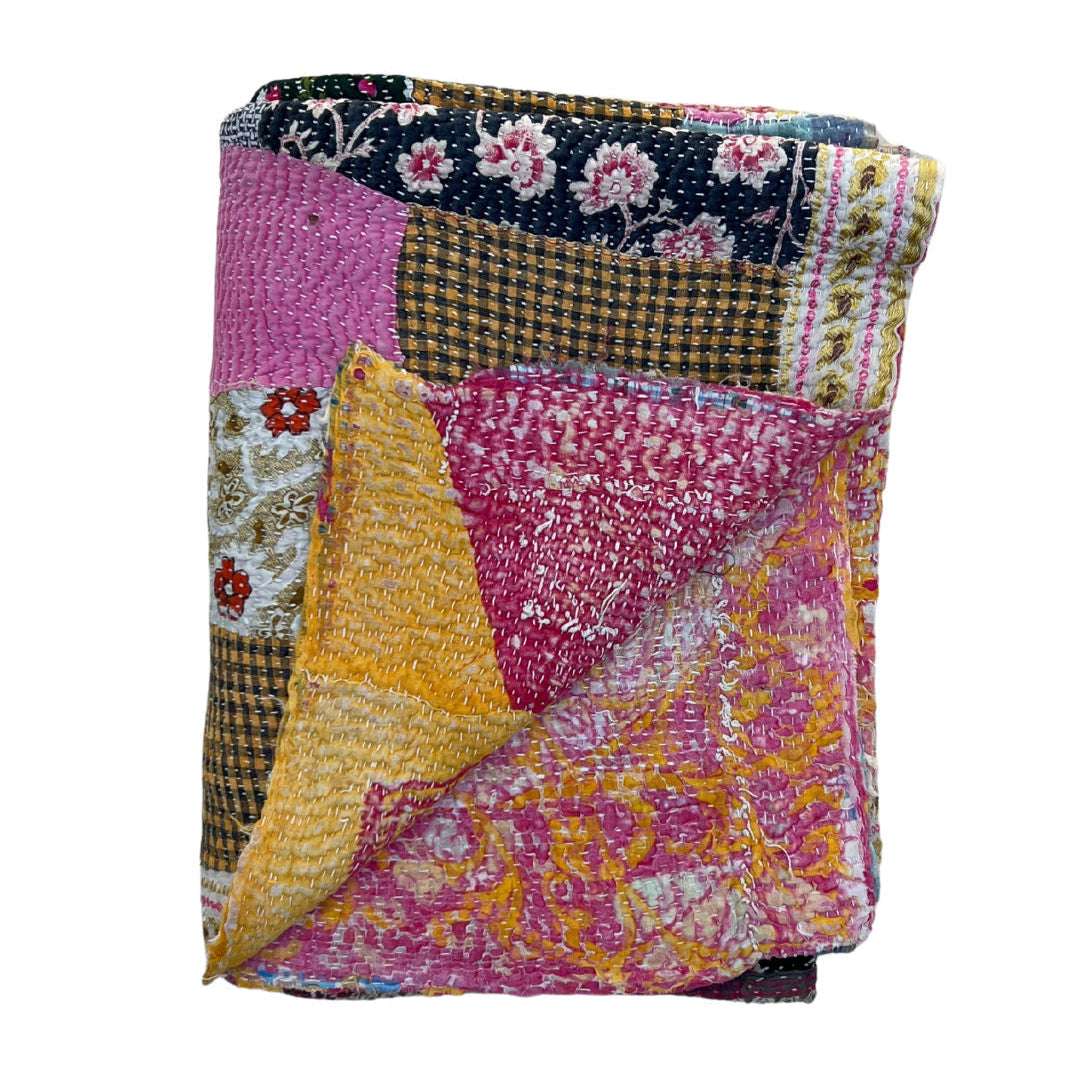Patchwork Kantha Quilt No. 836