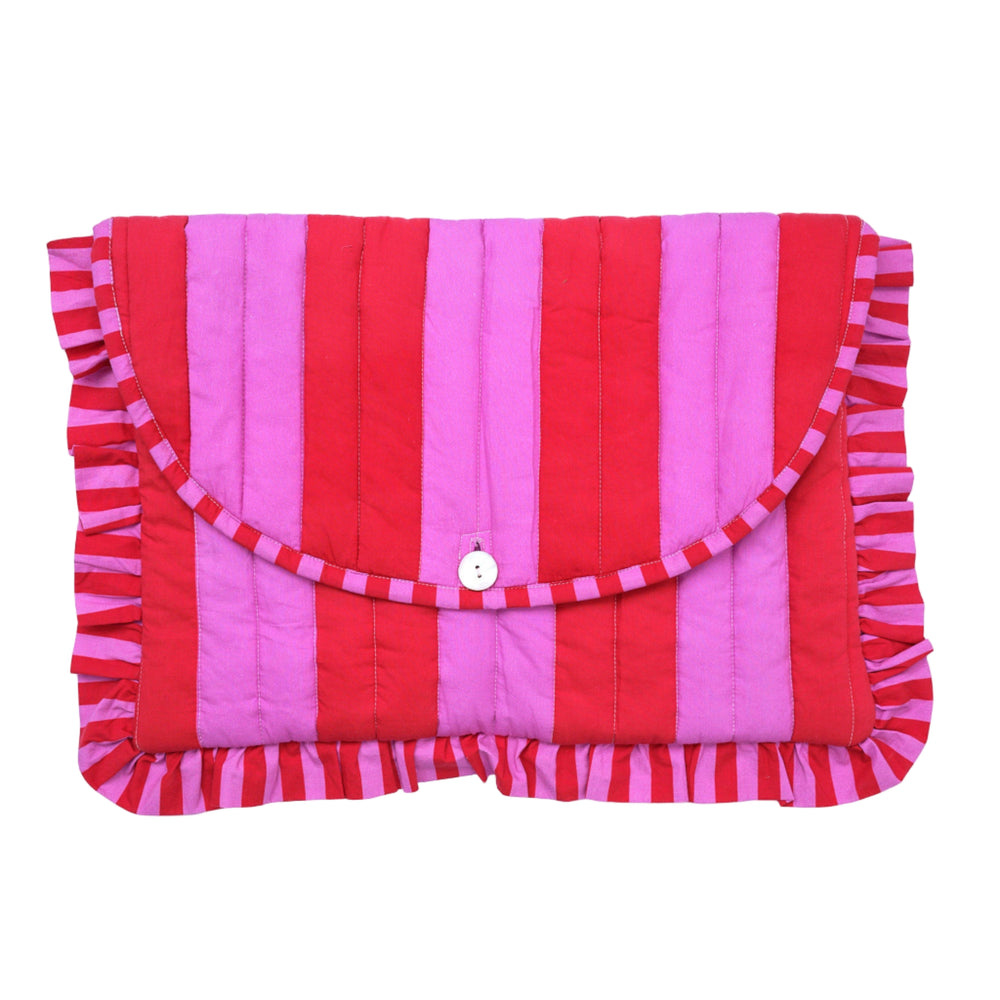 Cerise & Fuchsia Wide Stripe Laptop Cover