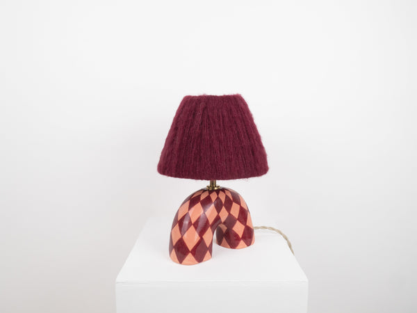 'Me' Table Lamp - Maroon Diamonds