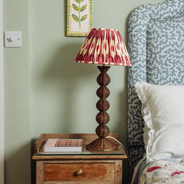 Bobbin Rattan Lamp Base, Teak
