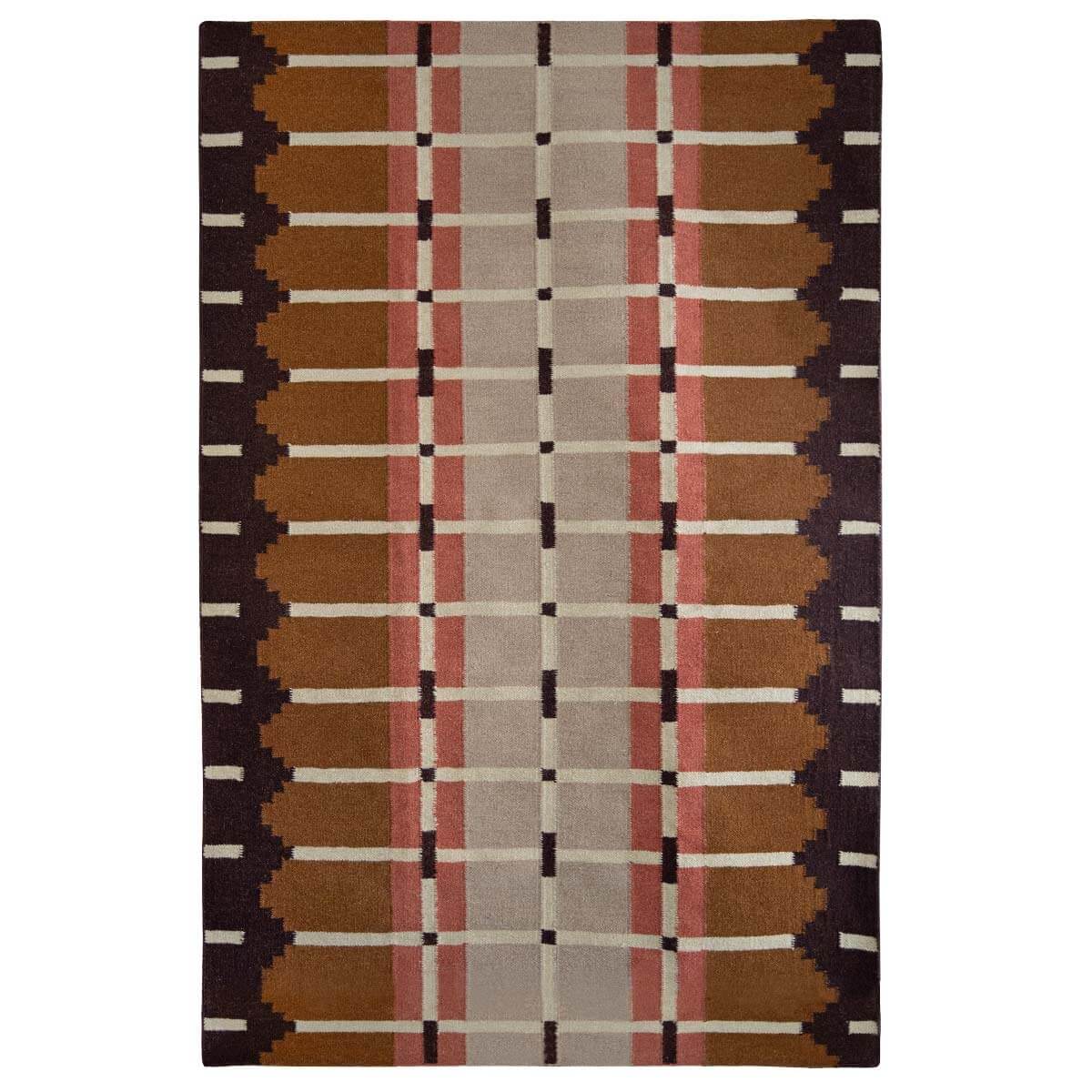 Corbie Flatweave Rug - Taupe Brown-