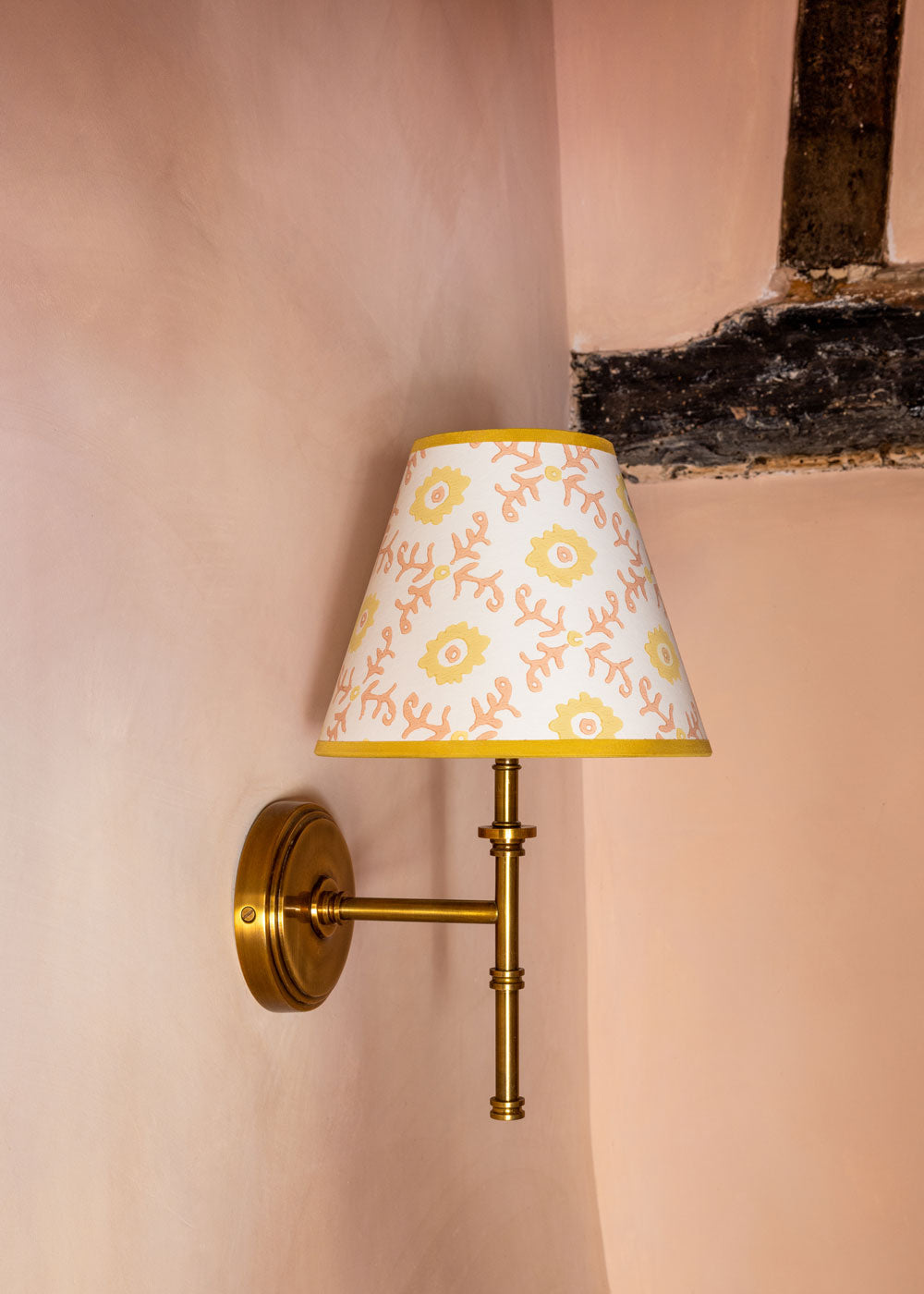Folk Flower Lampshade - Yellow / Terracotta