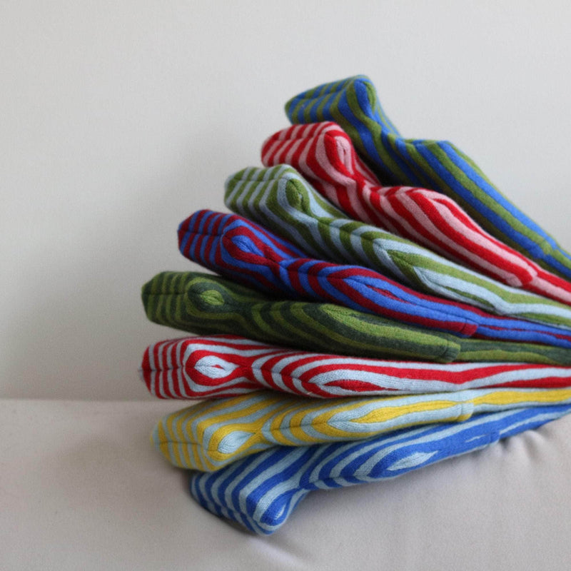 Blue and Moss Bold Stripe Hot Water Bottle