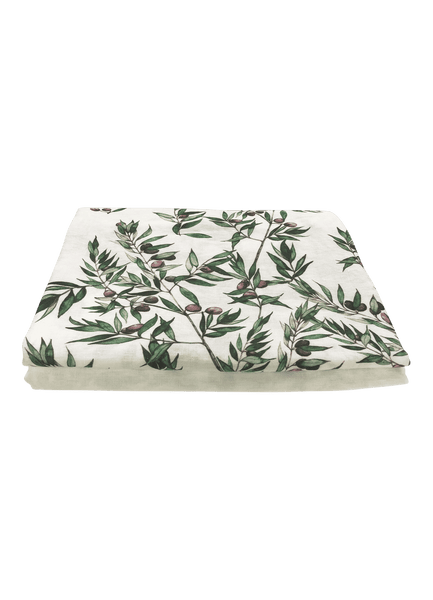 Olive Border Linen Table Cloth