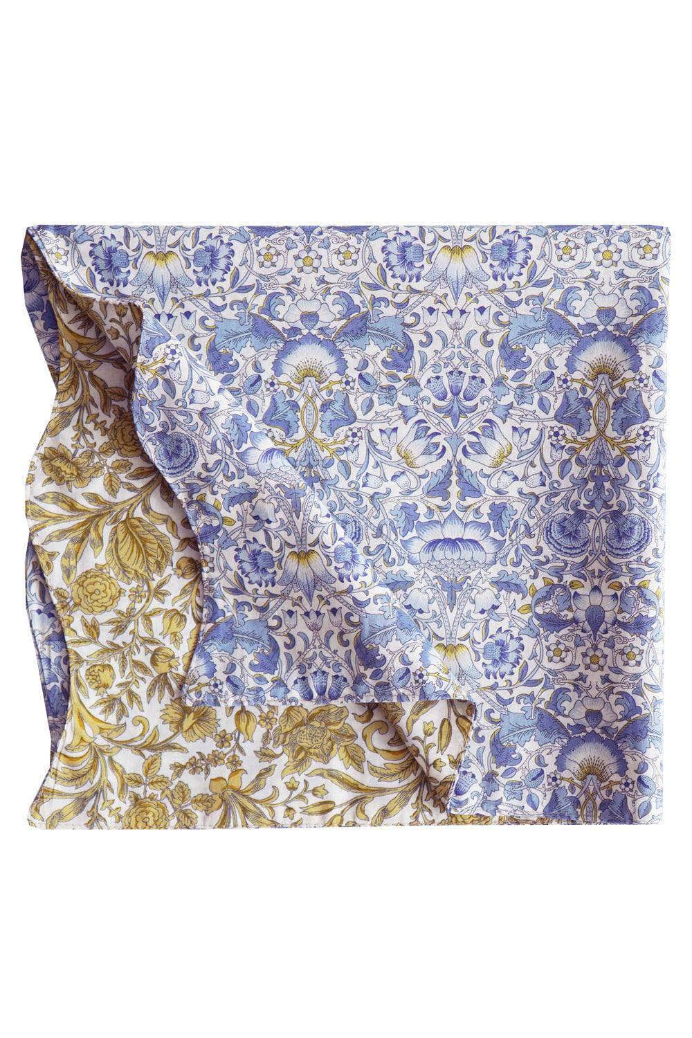 Reversible Wavy Napkin Set Made With Liberty Fabric Lodden China Blue & Sambourne Yellow
