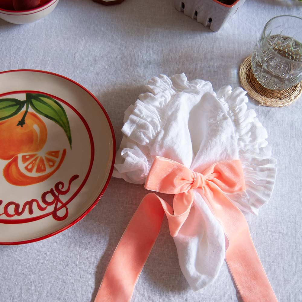 Velvet Decorative Bow - Peach Sorbet (Set of 4)