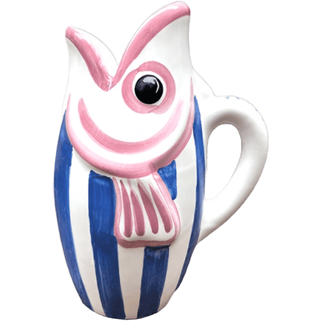 Amico Fish Carafe with Blue Stripes