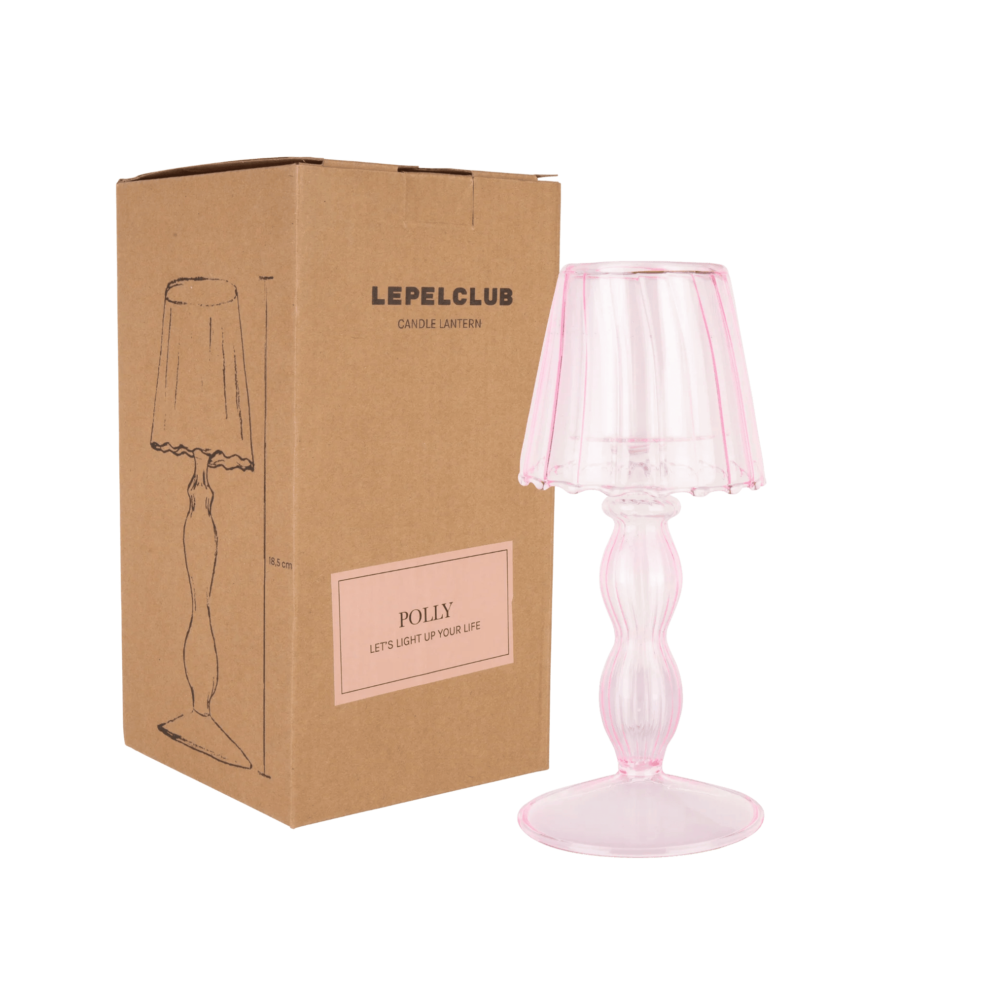 Polly Candle Lantern Pink