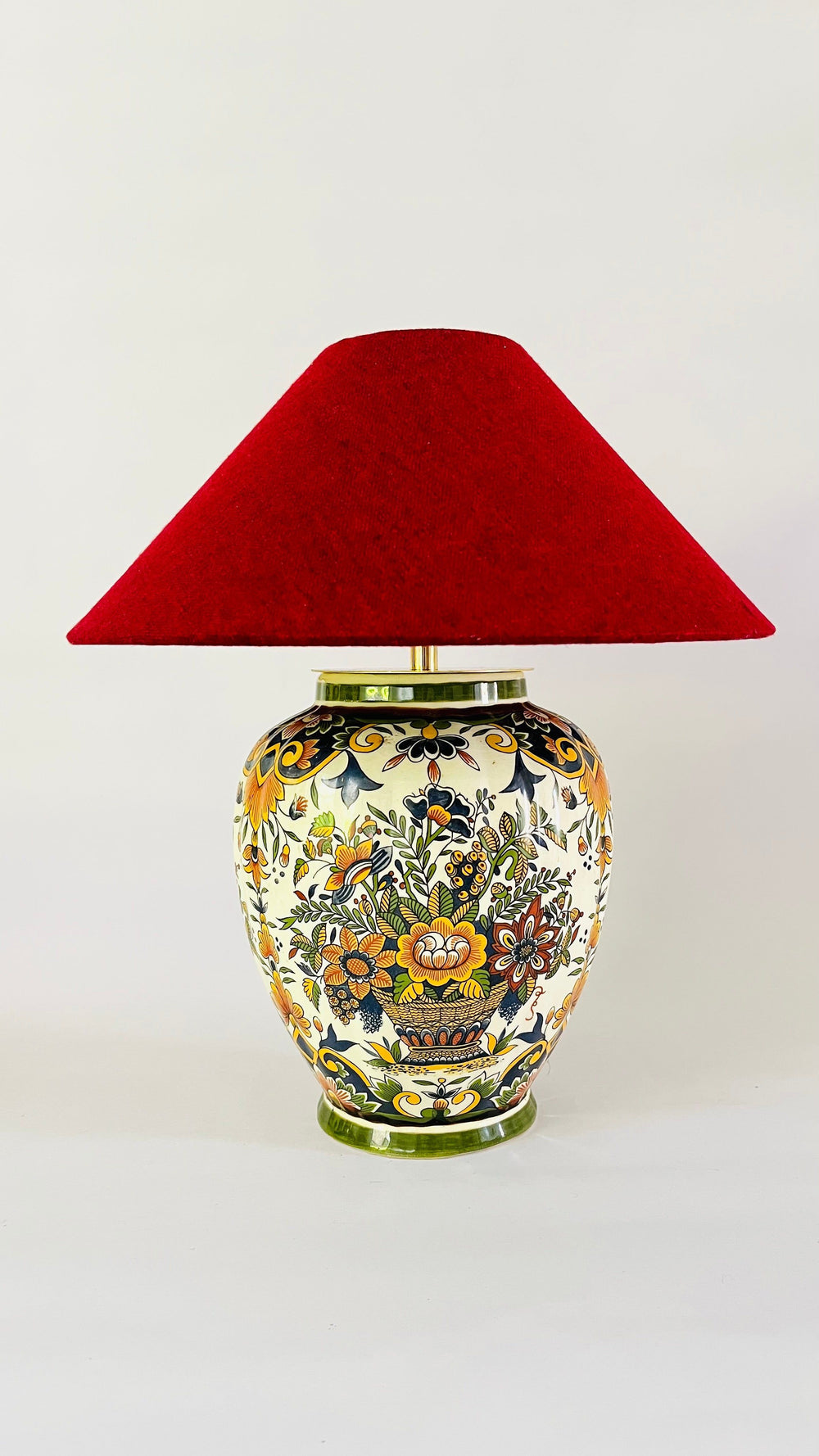 Antique Delft Polychrome Lamp
