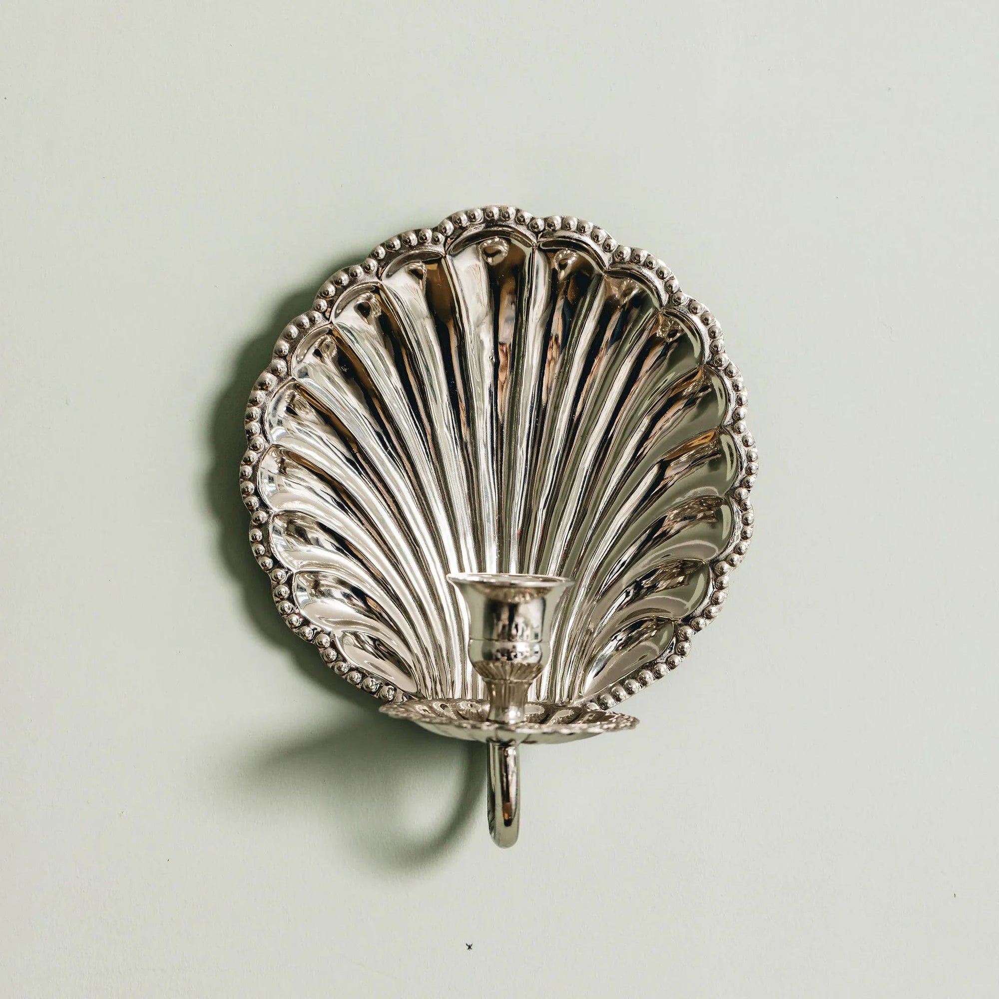 Shell Brass Wall Sconce Single (Chrome)