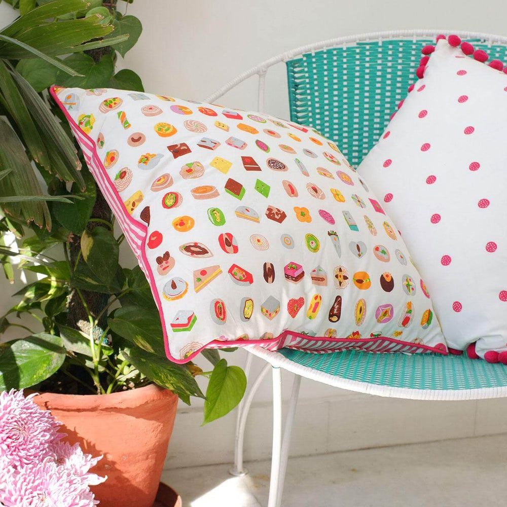 Pink Mithai Cushion Cover