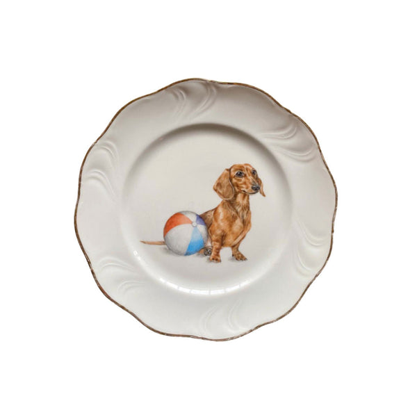 Sveva's Home Porcelain Puppy Plate Set of 4