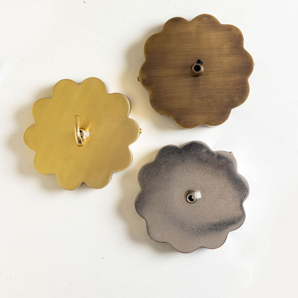 Scallop Ceiling Rose, Lacquered Brass