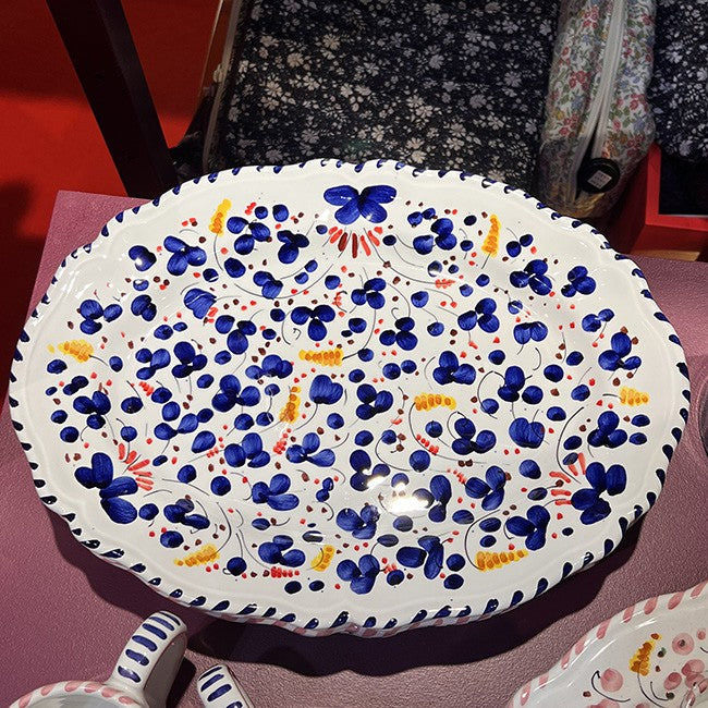 Deruta Oval Platter 32 cm Blue