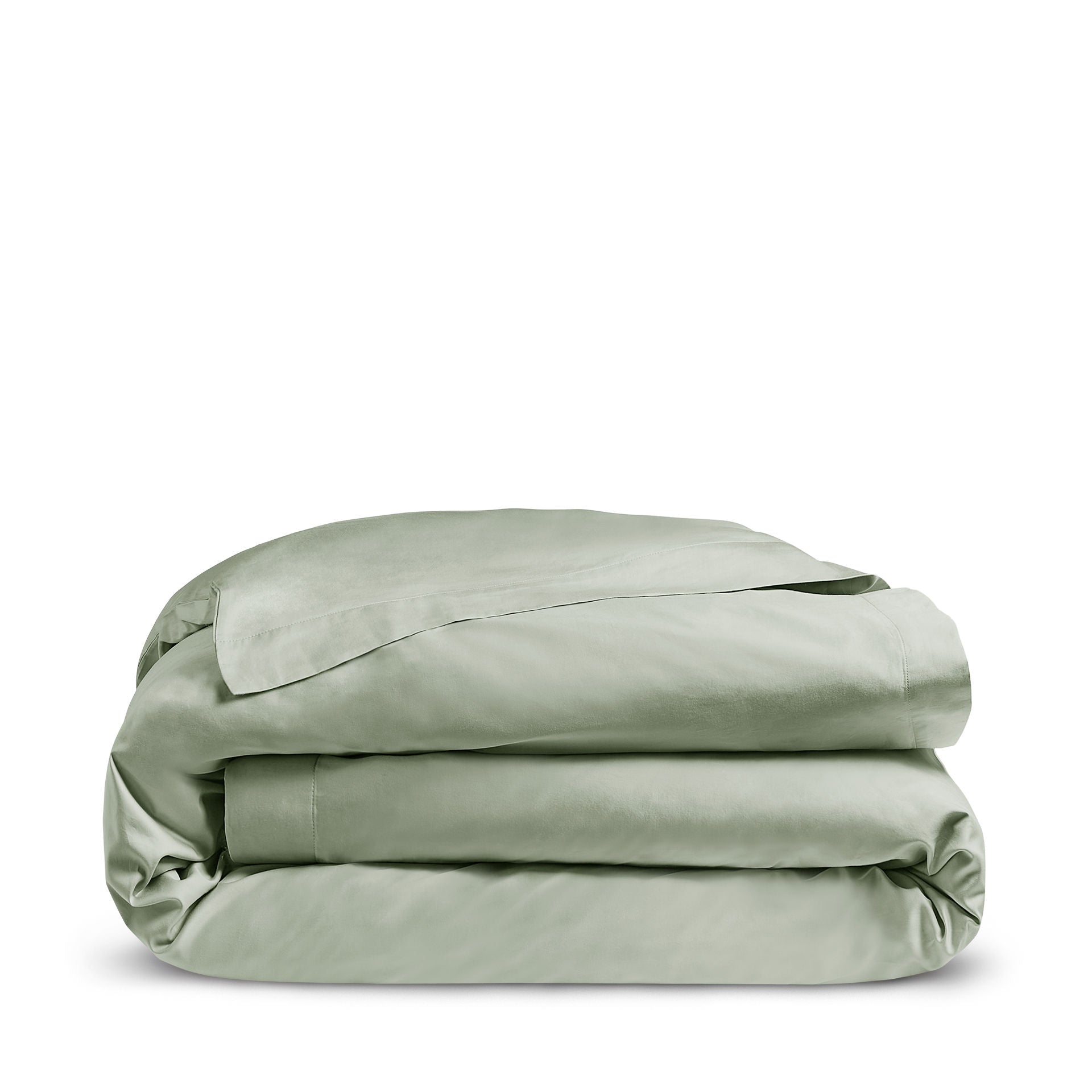 Luxury Organic Cotton Sage Green Edged Duvet Cover