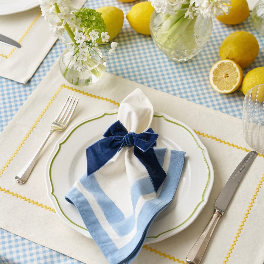 Blue and White checked Tablecloth