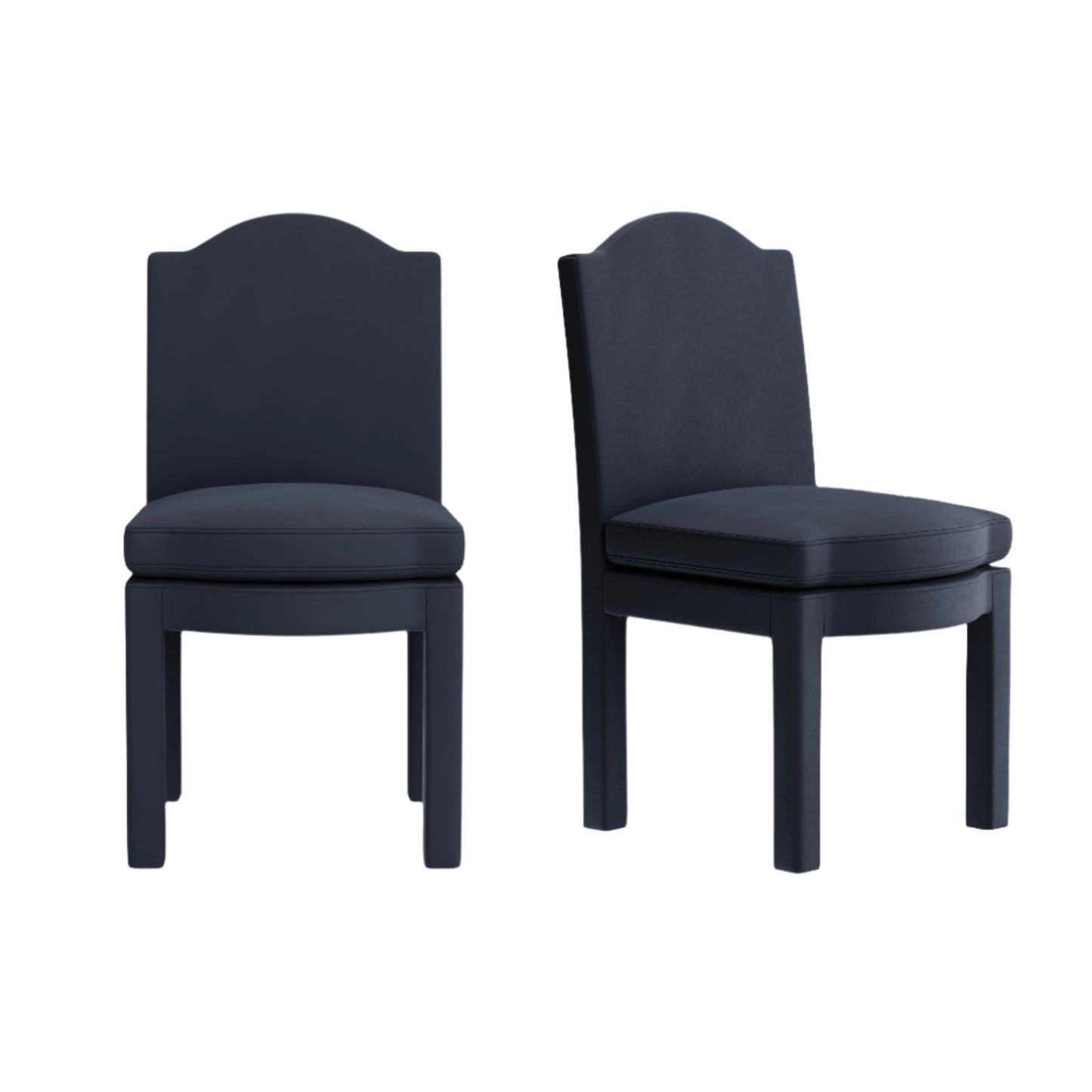 Pair of Leo Dining Chairs, Prussian Linen