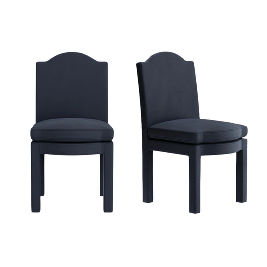 Pair of Leo Dining Chairs, Prussian Linen