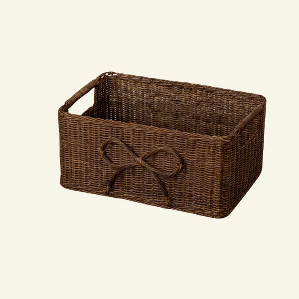 Bow Rattan Storage Basket, Medium