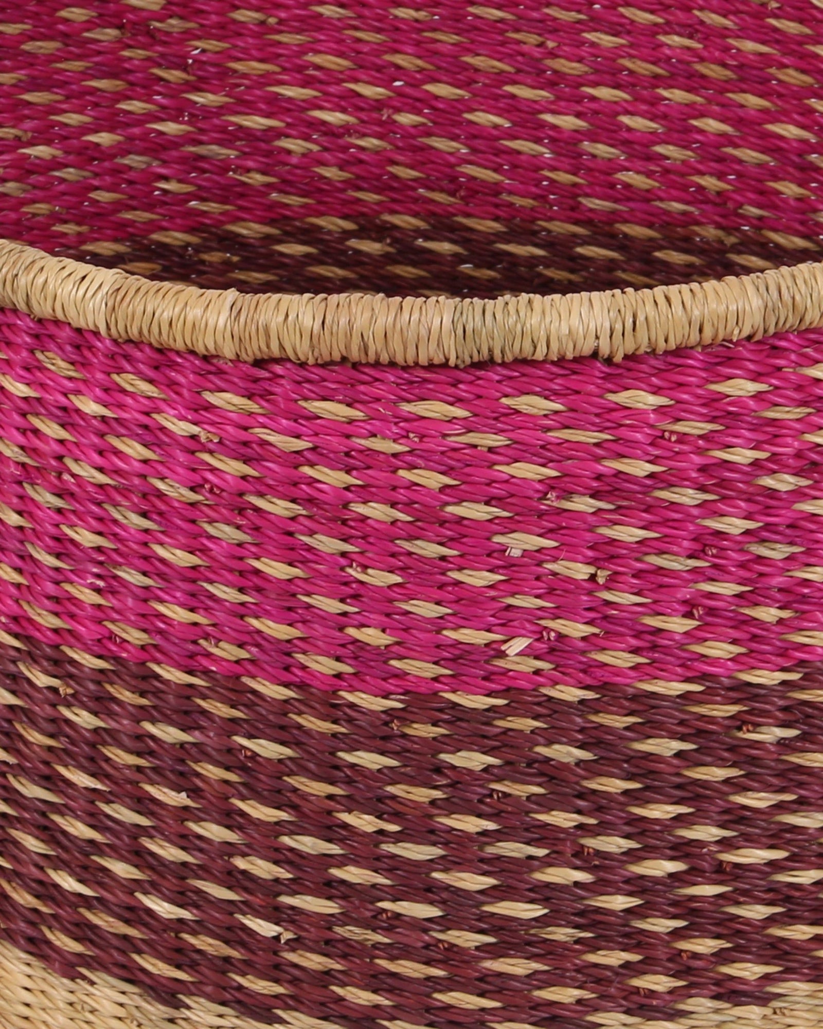 ELIAM: Small Pink, Brown Floor Storage Basket With Handles