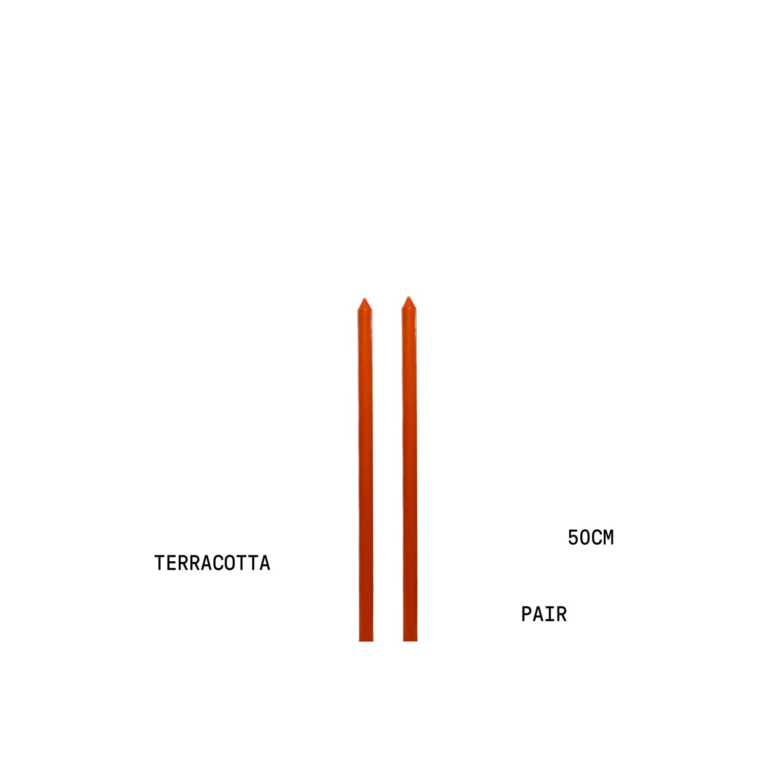 Terracotta Tapered METRE Candle Pair