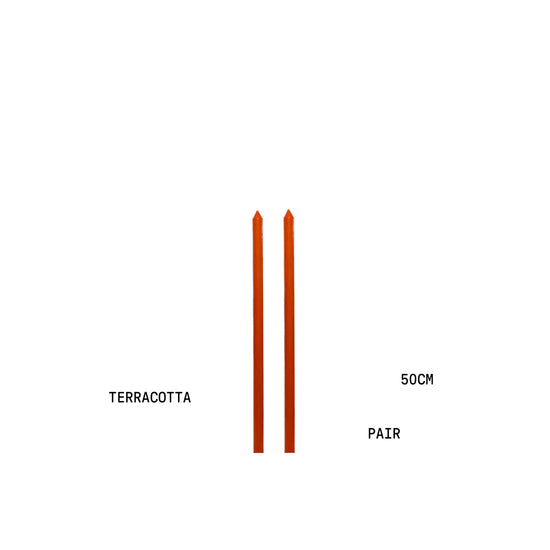 Terracotta Tapered METRE Candle Pair