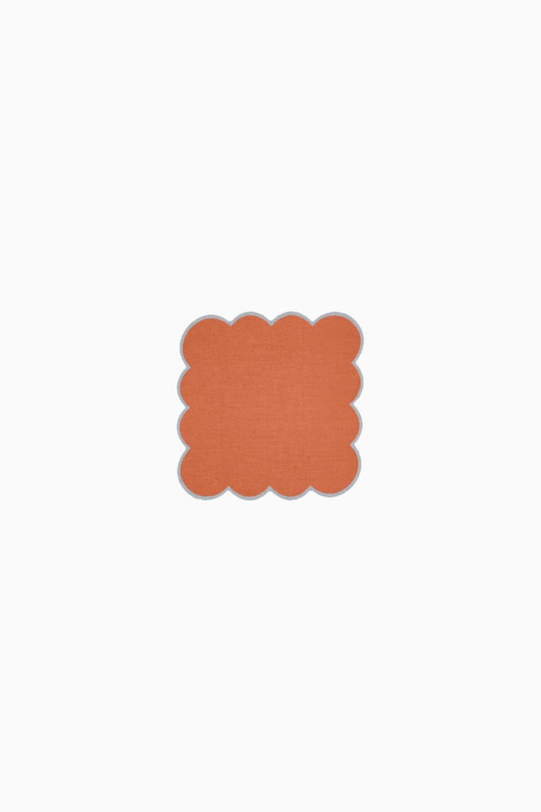 Zero-Waste Scalloped Linen Cocktail Napkins Tangerine - Set of 4