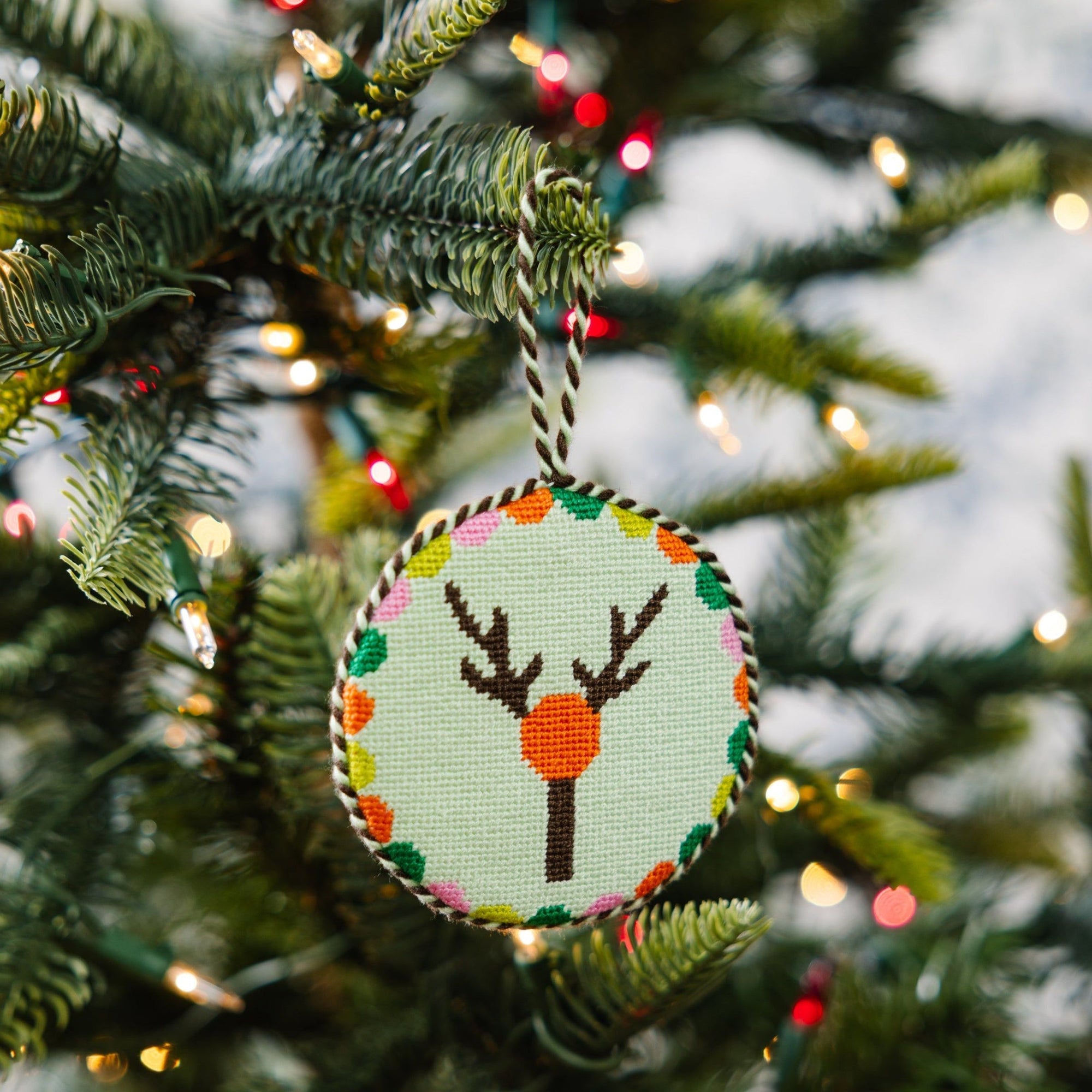 Needlepoint Monogram Ornament - Y