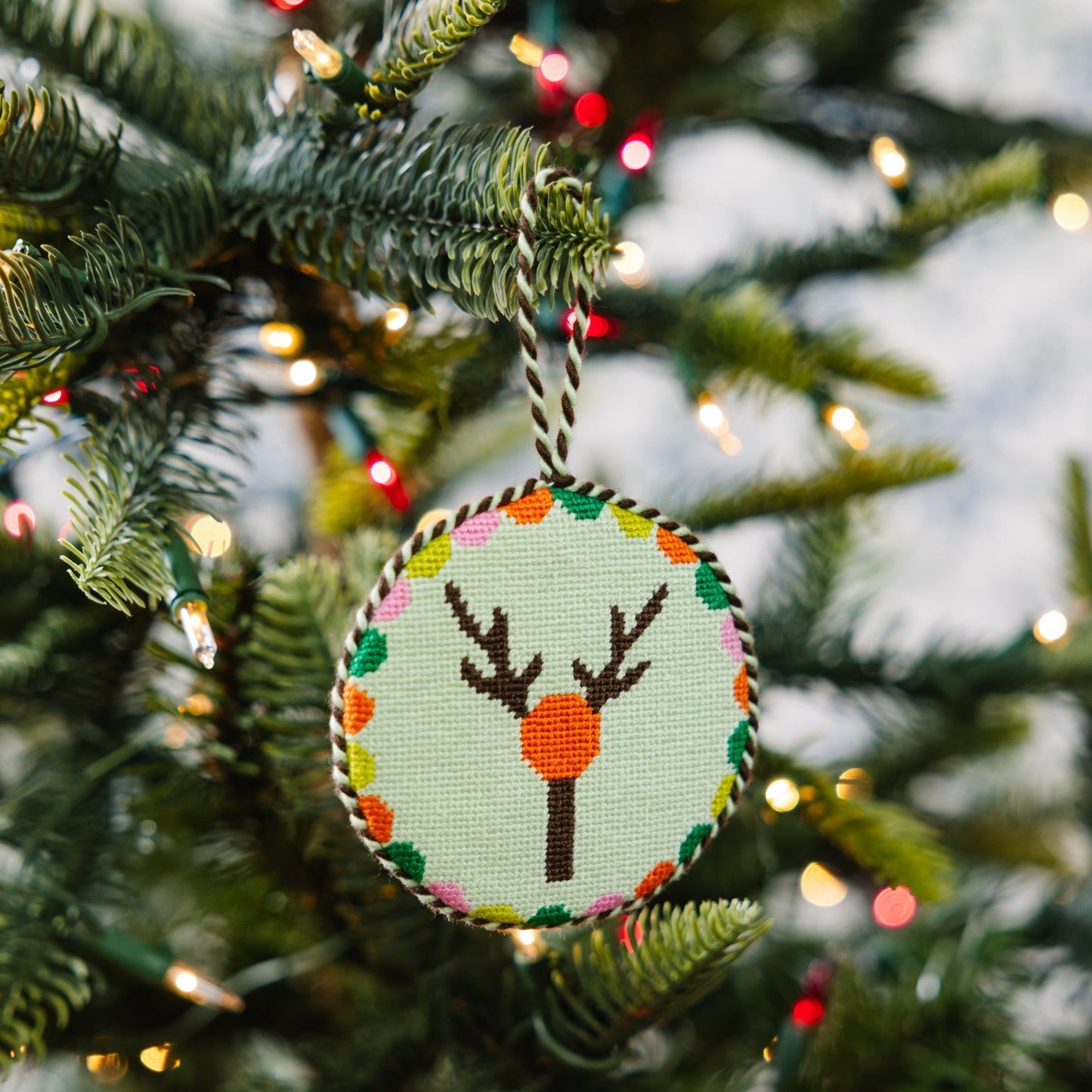 Needlepoint Monogram Ornament - Y