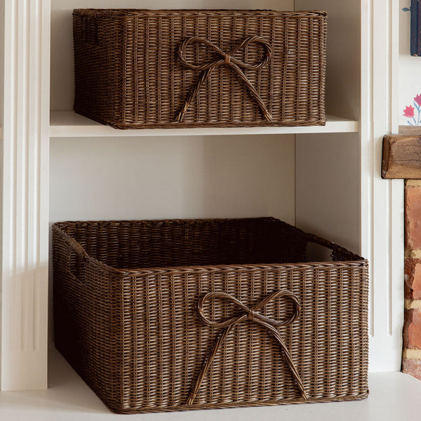 Bow Rattan Storage Basket, Large