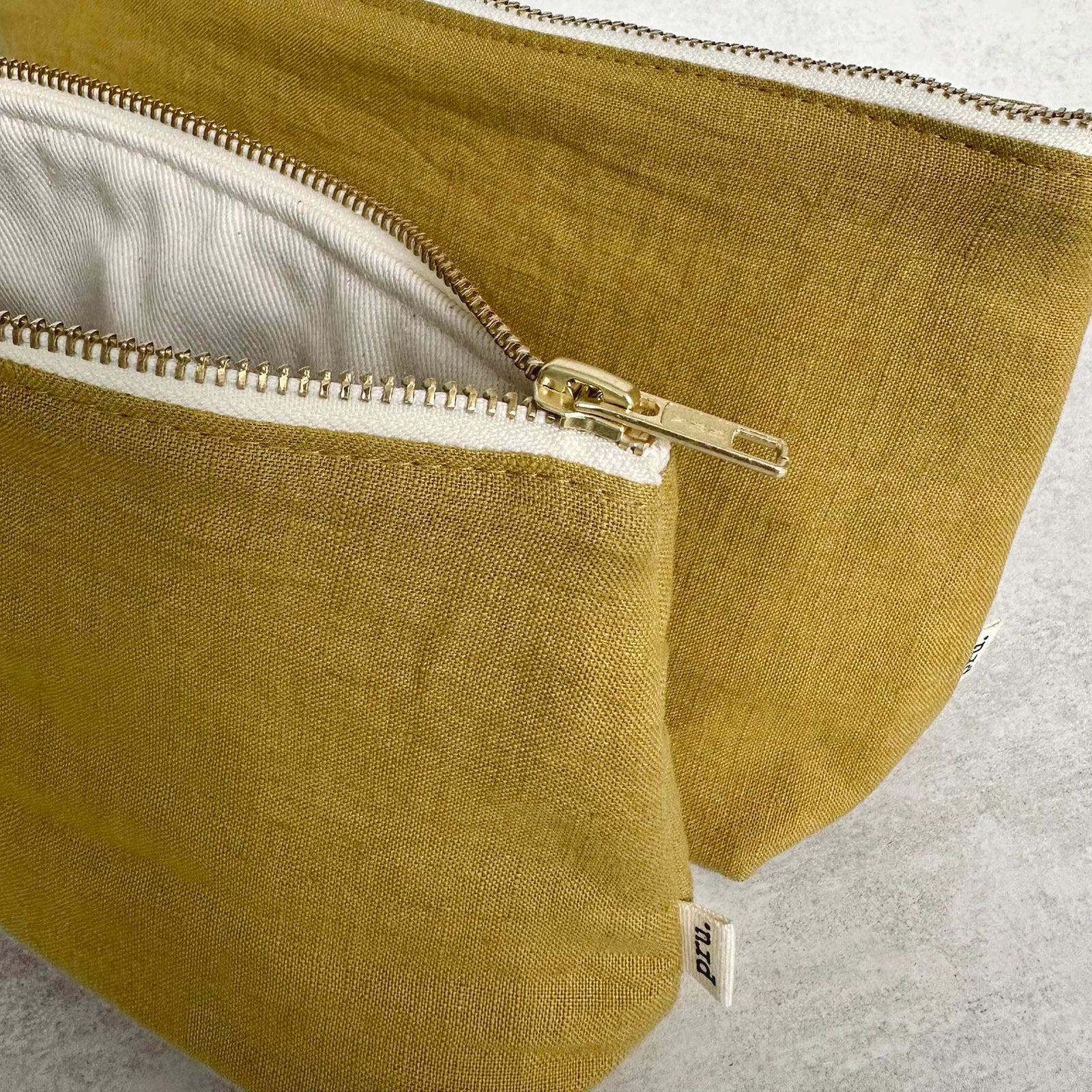 The Linen Pouch Bag - Ochre Yellow